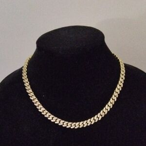Unisex Faux Diamond Gold Necklace